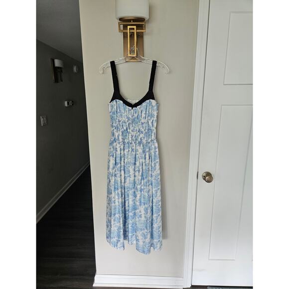 For Love And Lemons Light Blue Floral Midi Dress - Picture 5 of 16